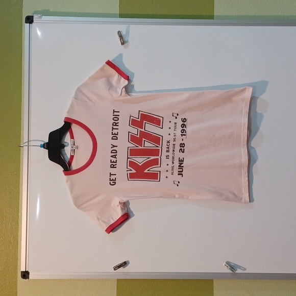 Retro STYLE Remake(2016) KISS XS Pink/Red Ringer Tshirt - Picture 1 of 13